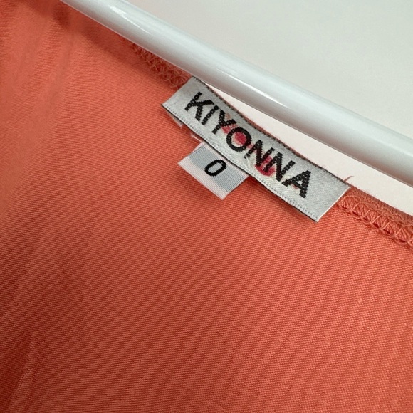 Kiyonna Top Size 0X New With Tags Orange Drape Neck - Picture 3 of 5